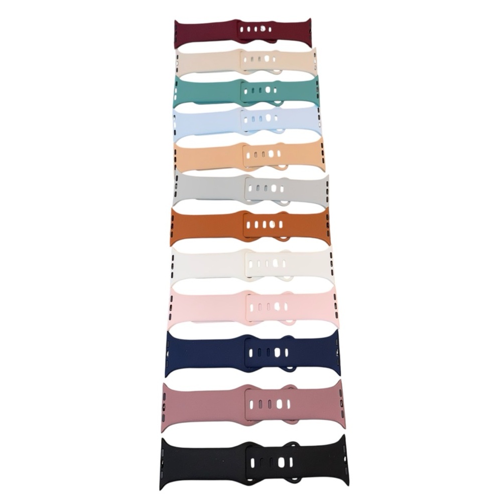 iWatch Strap Band Set Of 12 Silicon Bands 42mm/44mm/45mm/49mm New Neutral Colors